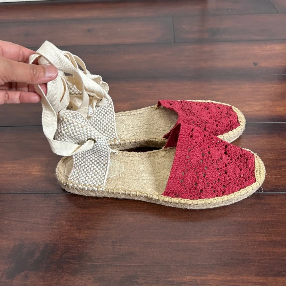 Saludos The Lauren Lace UP Crochet Espadrilles Women's size 10-10.5 NWOB Boho